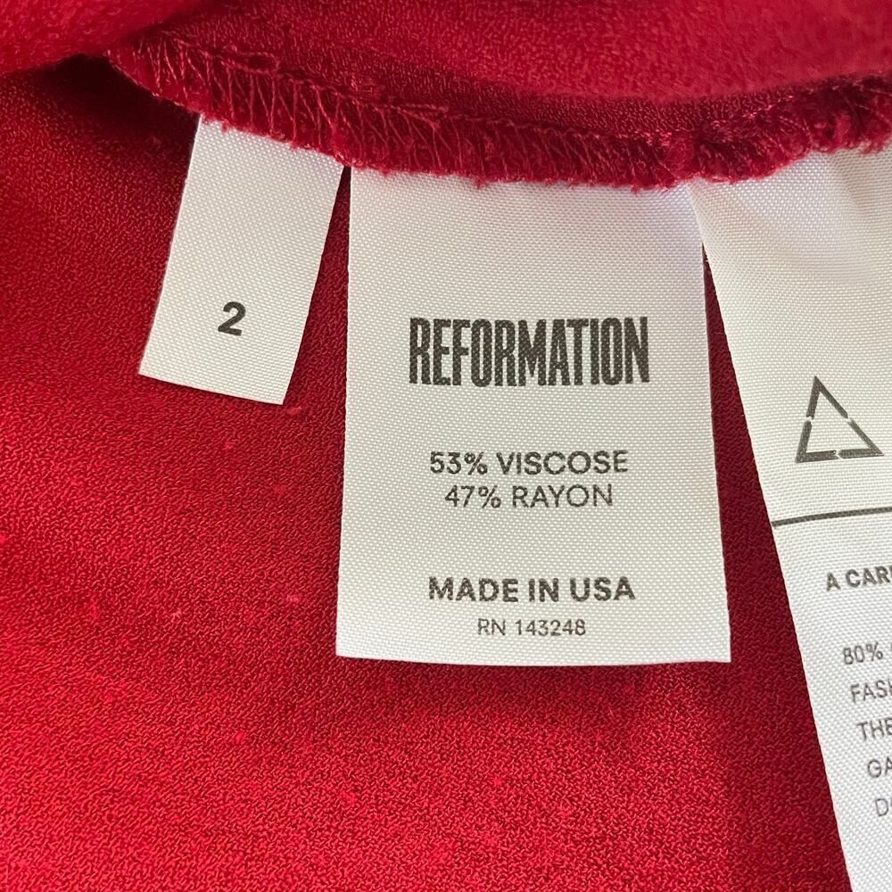 Reformation A-Line Flare Mini Dress in Red - Size: 2 - Picture 3 of 9